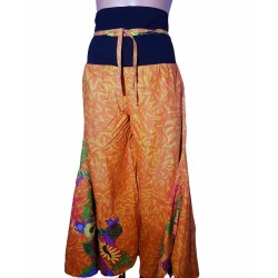 Nepáli extra kényelmes pamut mintás nadrág- Narancs- S-M