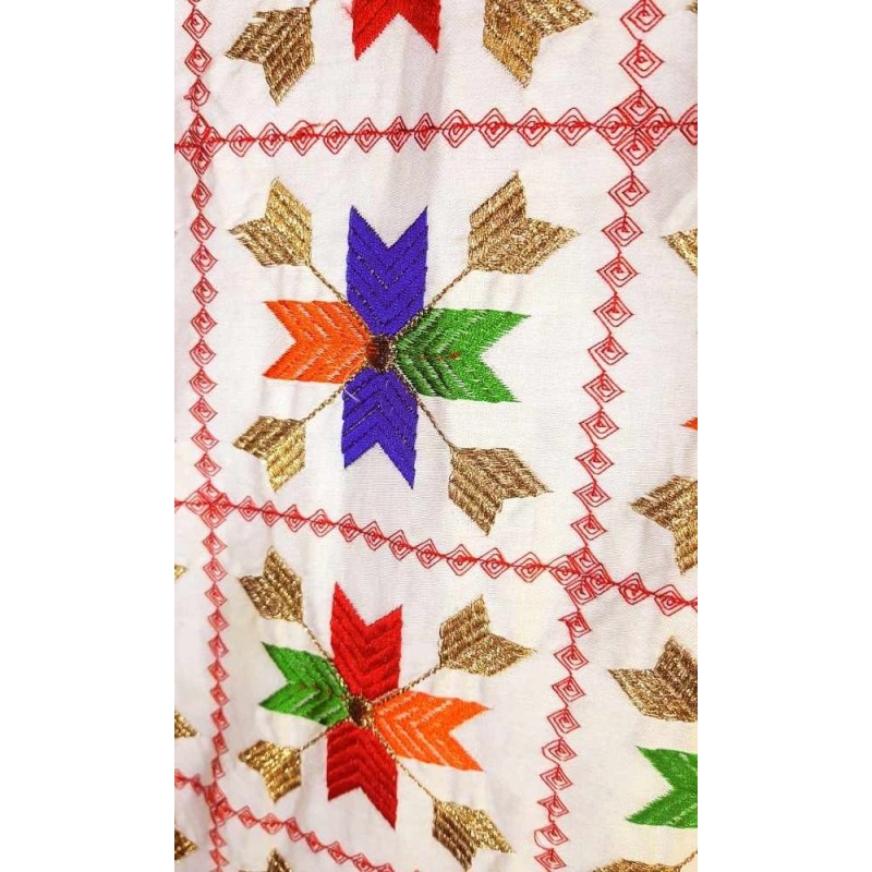 Hímzett pamut ujjatlan női felső