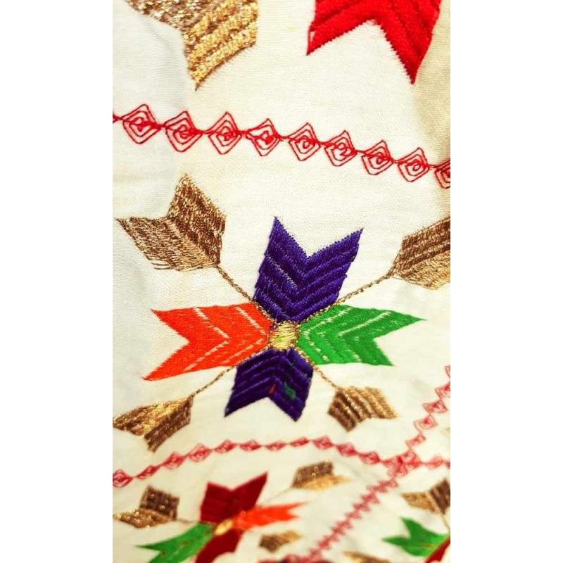 Hímzett pamut ujjatlan női felső