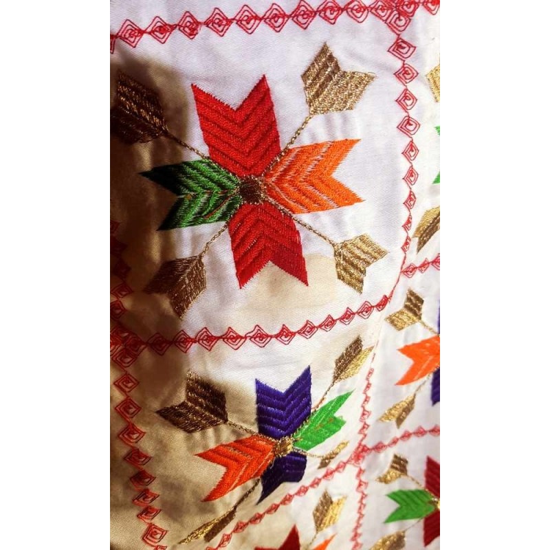 Hímzett pamut ujjatlan női felső