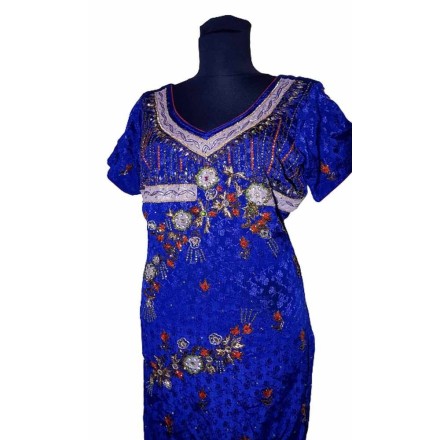 Kék indiai 2 részes gyöngyös szett