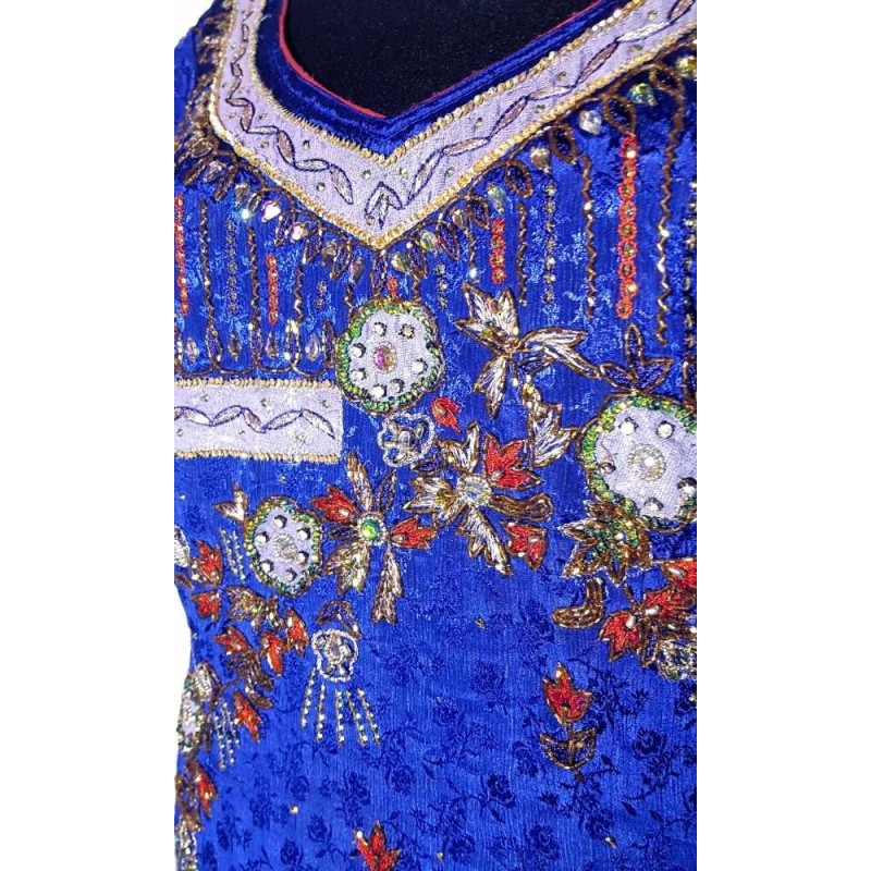 Kék indiai 2 részes gyöngyös szett