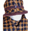 Téli női sapka(kalap)-sál szett- narancs és fekete