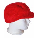 Téli női sapka(barett)-piros