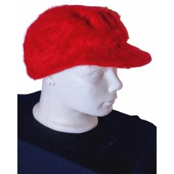 Téli női sapka(barett)-piros