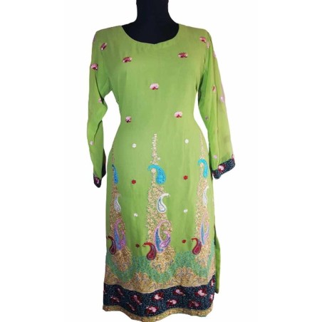 Almazöld hímzett indiai felső