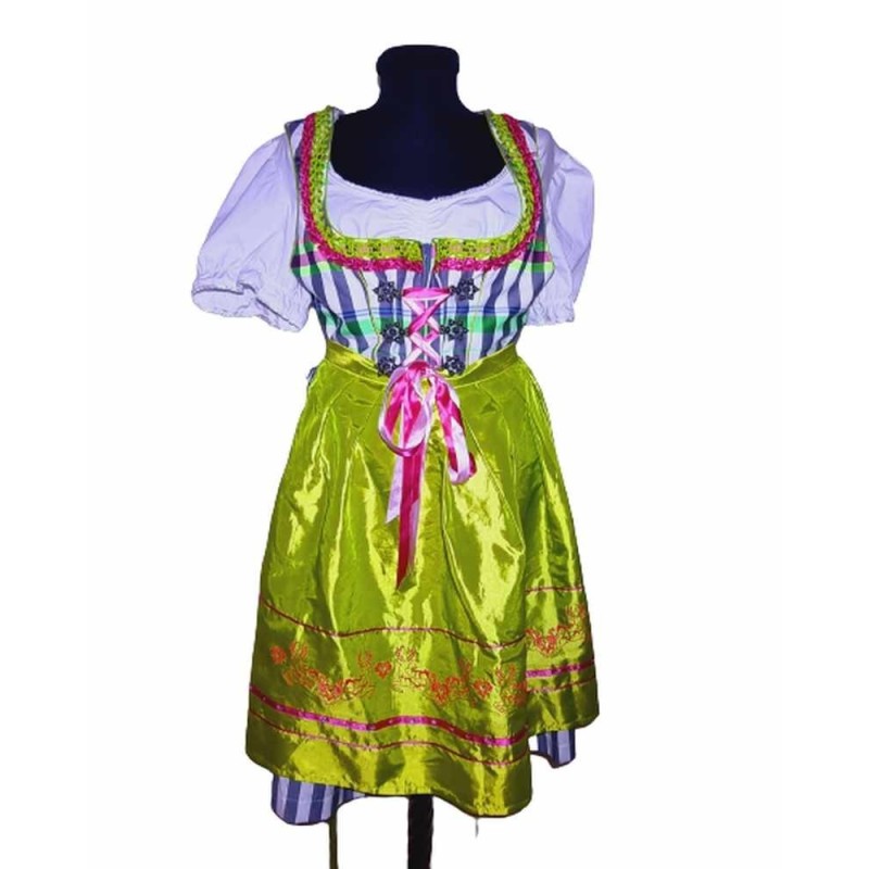 Zöld-fehér 3 részes népviseleti ruha