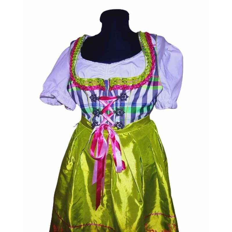 Zöld-fehér 3 részes népviseleti ruha