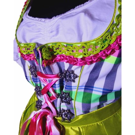 Zöld-fehér 3 részes népviseleti ruha