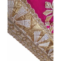 Pink-arany hímzett indiai női szett – felső és nadrág