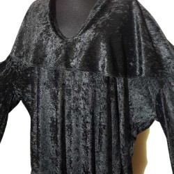 Légies indiai stílusú bársonyruha denevérujjakkal