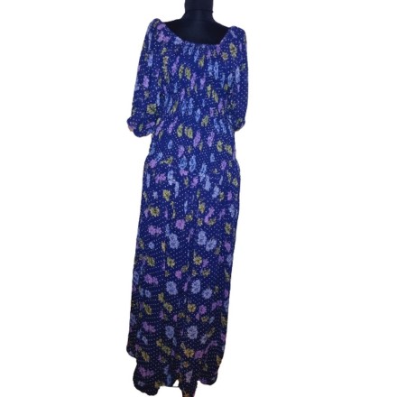 Kék Virág mintás indiai maxi ruha -Mentsd meg!