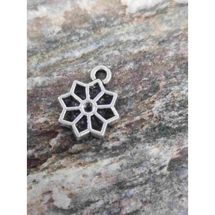 Tibeti ezüst medál - figyegő - Virág