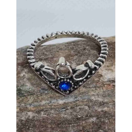 Tibeti ezüst gyűrű kék köves
