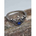 Tibeti ezüst gyűrű kék köves