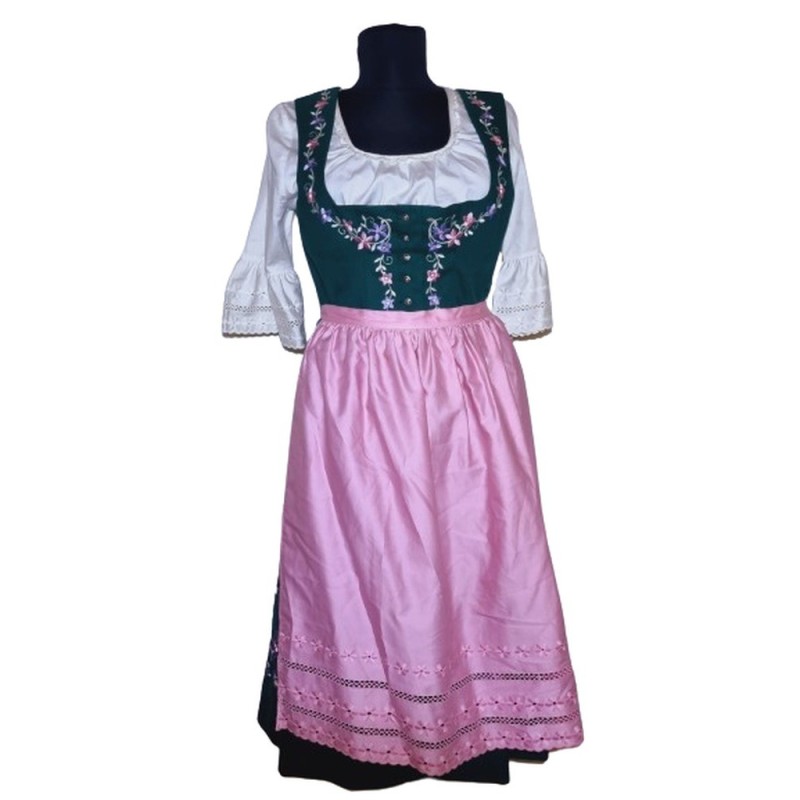 Zöld hímzett népviseleti szett