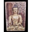 Buddha fém antikolt dekorációs kép