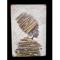 Afrikai nő fém antikolt dekorációs kép