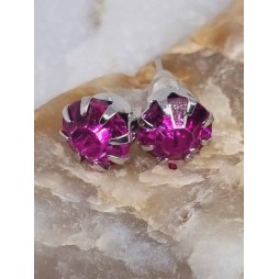 Pink Bedugós köves Fülbevaló