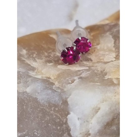Pink Bedugós köves Fülbevaló