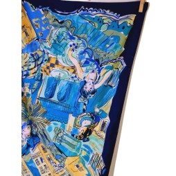 Nagyon részletes Festmény kendő - art of the scarf tie rack blue