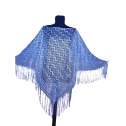 💙 Elegáns, világoskék csipkés poncsó – könnyed és romantikus megjelenés ✨