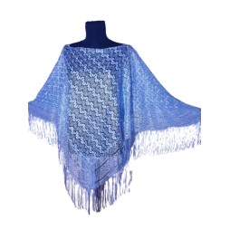 💙 Elegáns, világoskék csipkés poncsó – könnyed és romantikus megjelenés ✨
