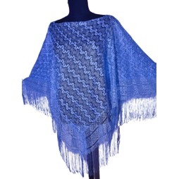 💙 Elegáns, világoskék csipkés poncsó – könnyed és romantikus megjelenés ✨