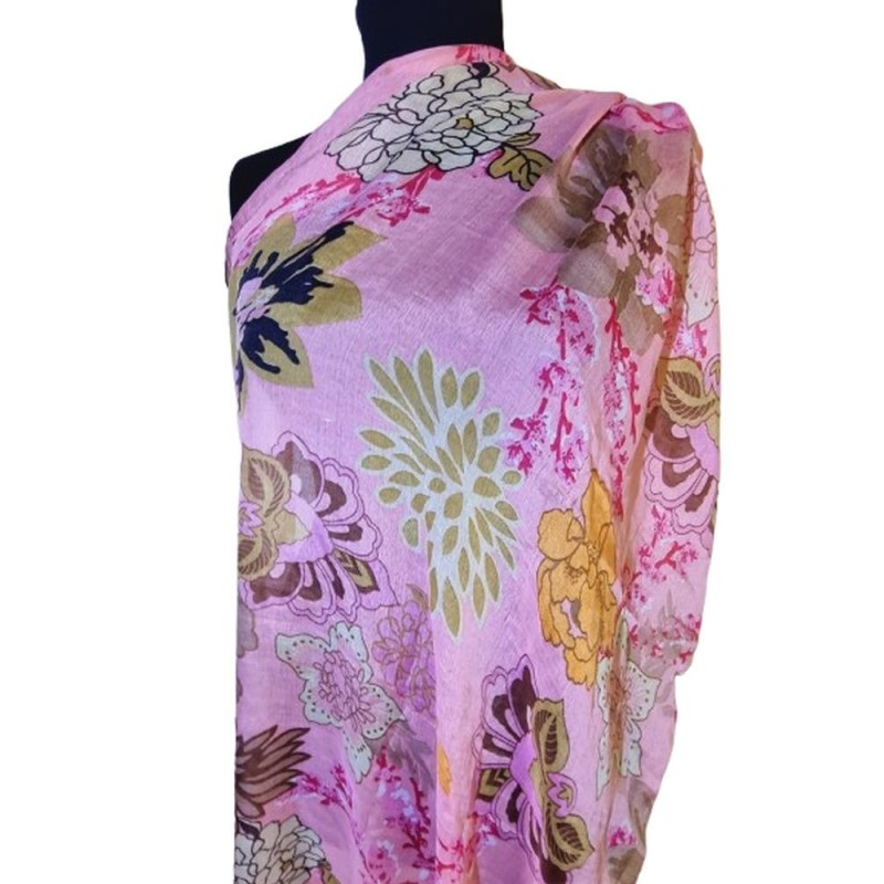 Virágmintás rózsaszín viszkóz kendő – könnyed elegancia 🌸✨
