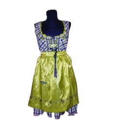 Dirndl ruha zöld-fehér színben