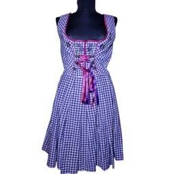 Dirndl ruha lila-fehér színben