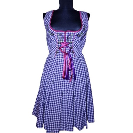 Dirndl ruha lila-fehér színben