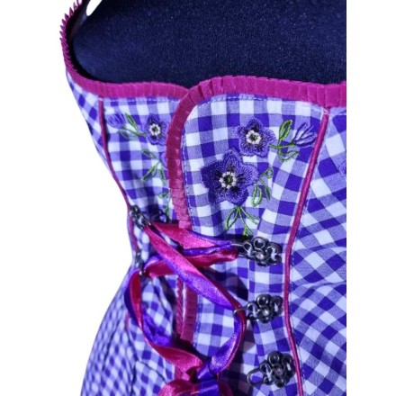 Dirndl ruha lila-fehér színben