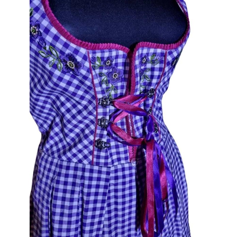 Dirndl ruha lila-fehér színben
