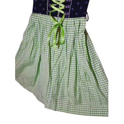 Dirndl ruha zöld-fekete-fehér színben