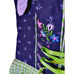 Dirndl ruha zöld-fekete-fehér színben