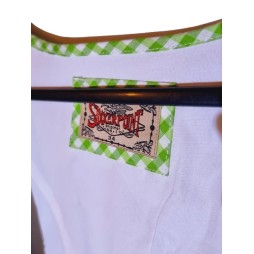 Dirndl ruha zöld-fekete-fehér színben
