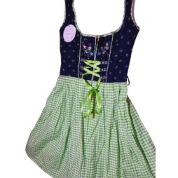 Dirndl ruha zöld-fekete-fehér színben
