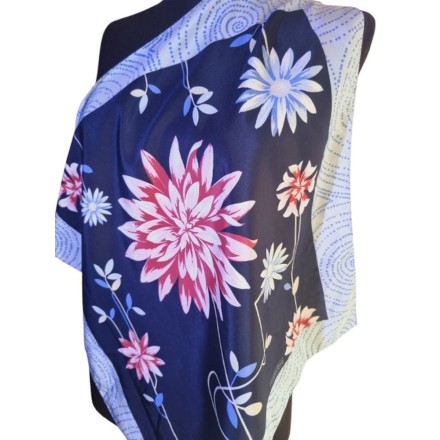 Virágmintás kék Street One kendő