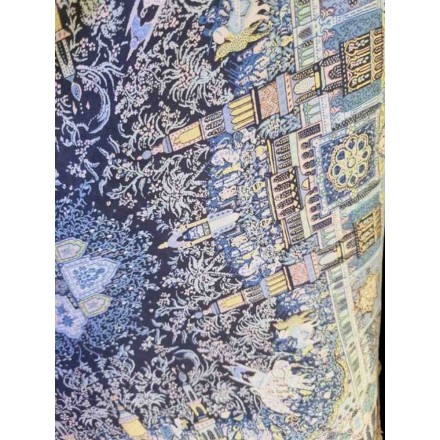 Színes templom és város mintás kevert szálas kendő