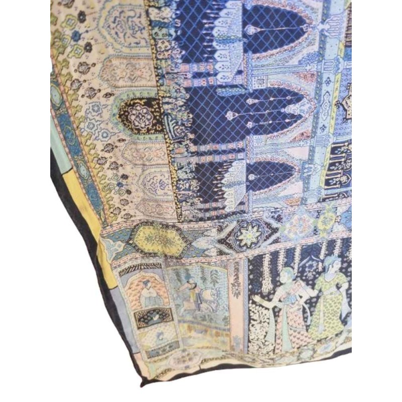 Színes templom és város mintás kevert szálas kendő