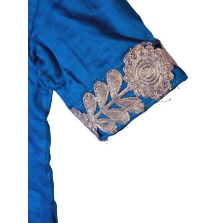 Türkiz-arany indiai gyerekszett pamutból