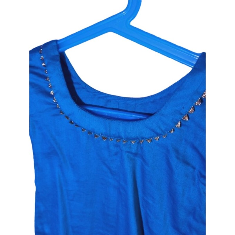 Türkiz-arany indiai gyerekszett pamutból