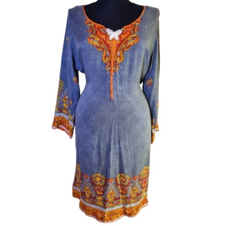 Háromrészes indiai hímzett pamutszett