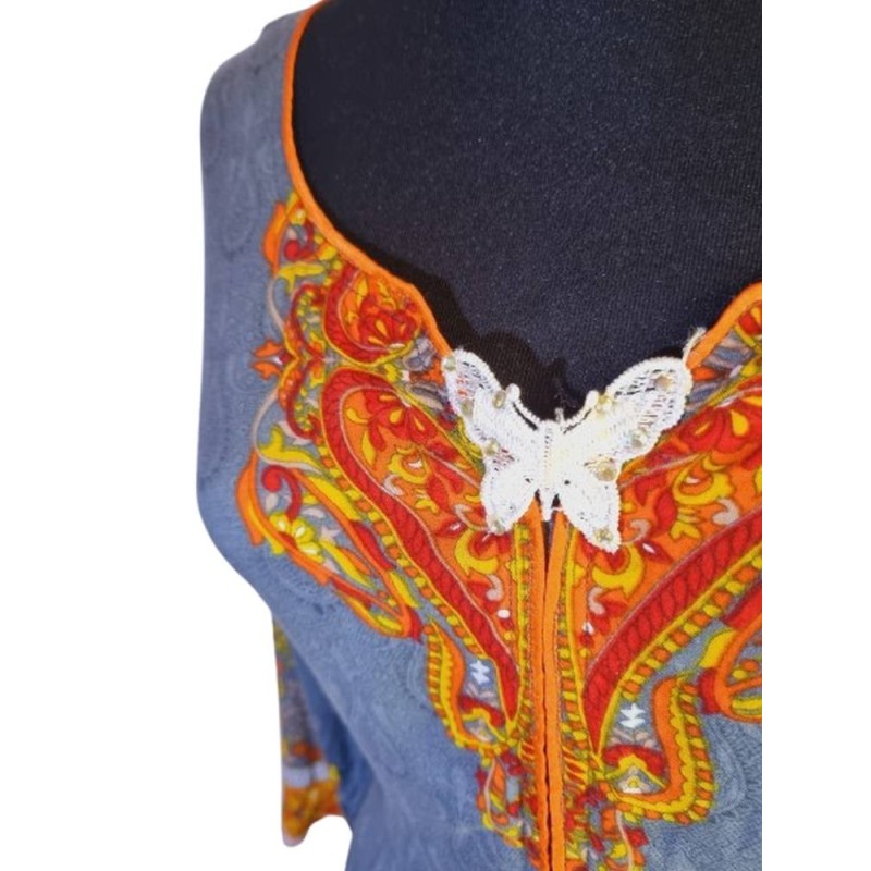 Háromrészes indiai hímzett pamutszett