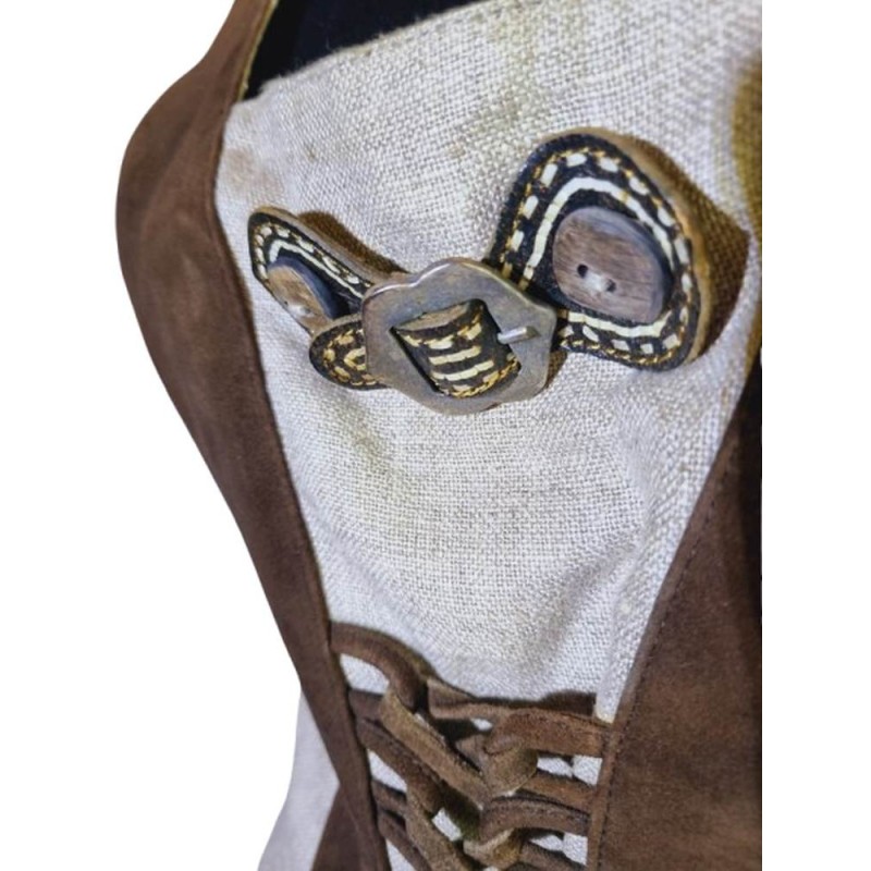 Bőr-lenvászon népviseleti felső barna Bőr-lenvászon népviseleti felső barna