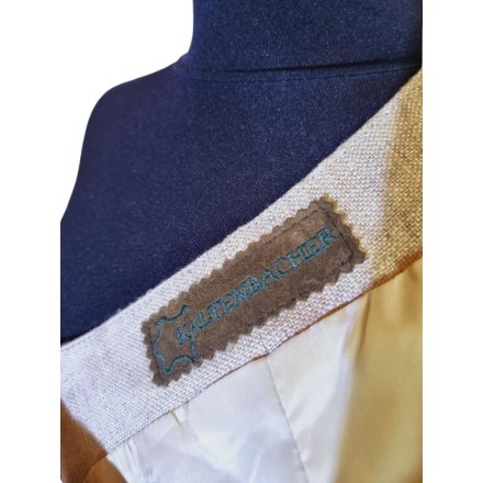 Bőr-lenvászon népviseleti felső barna