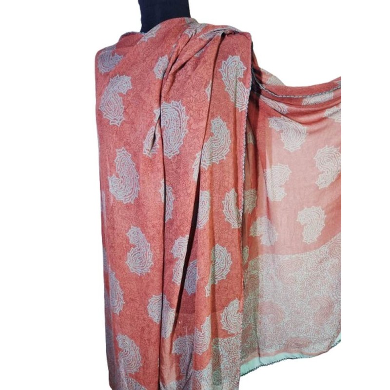 Indiai muszlin kendő mintás szegéllyel Indiai muszlin kendő mintás szegéllyel