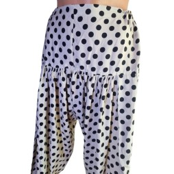 Pöttyök tánca – bohém nadrág műselyemből Pöttyök tánca – bohém nadrág műselyemből