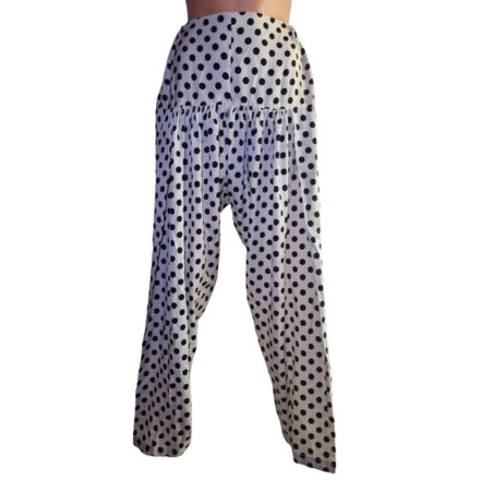 Pöttyös műselyem nadrág elvonuláshoz